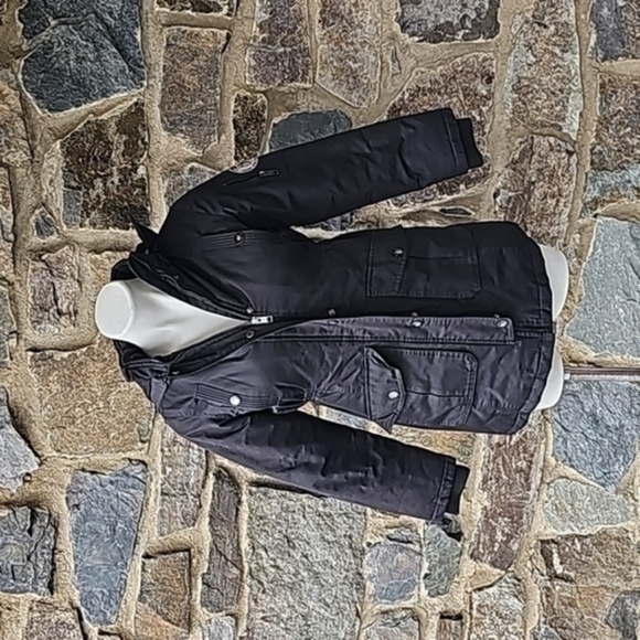 Diesel Kids Black Parka Snap Zip Coat 10/12